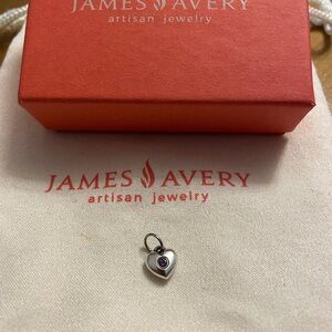 James Avery Silver and Purple Heart Necklace